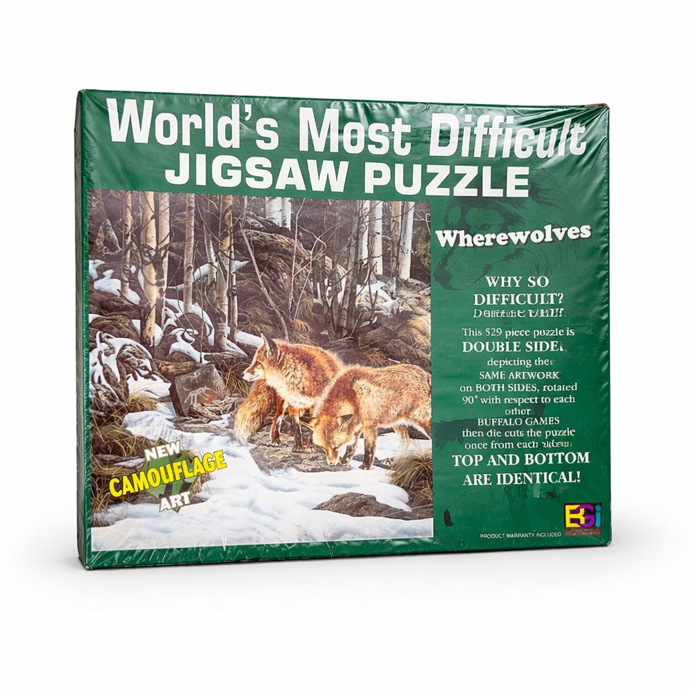 Worlds Most Difficult Jigsaw Puzzle Wherewolves 529 PCs Camouflage Double Sided